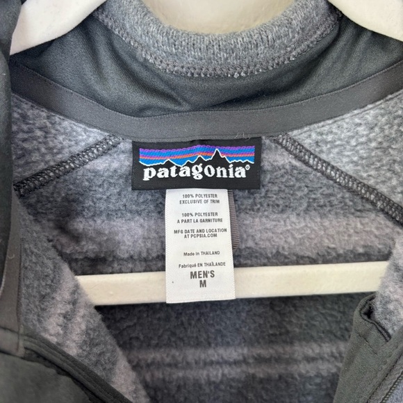 Patagonia Striped Better Sweater 1/4 Zip Pullover Gray Stripe Men’s Size Medium - Picture 4 of 5
